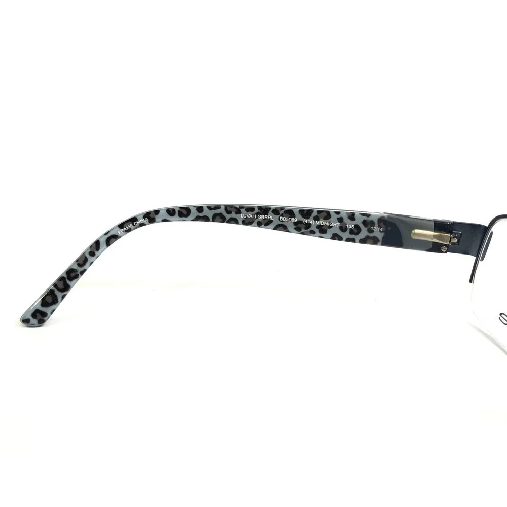 Bebe Eyeglasses Frames LUVAH GRRRL BB5089 414 MIDNIGHT Blue Half Rim 53-17-135
